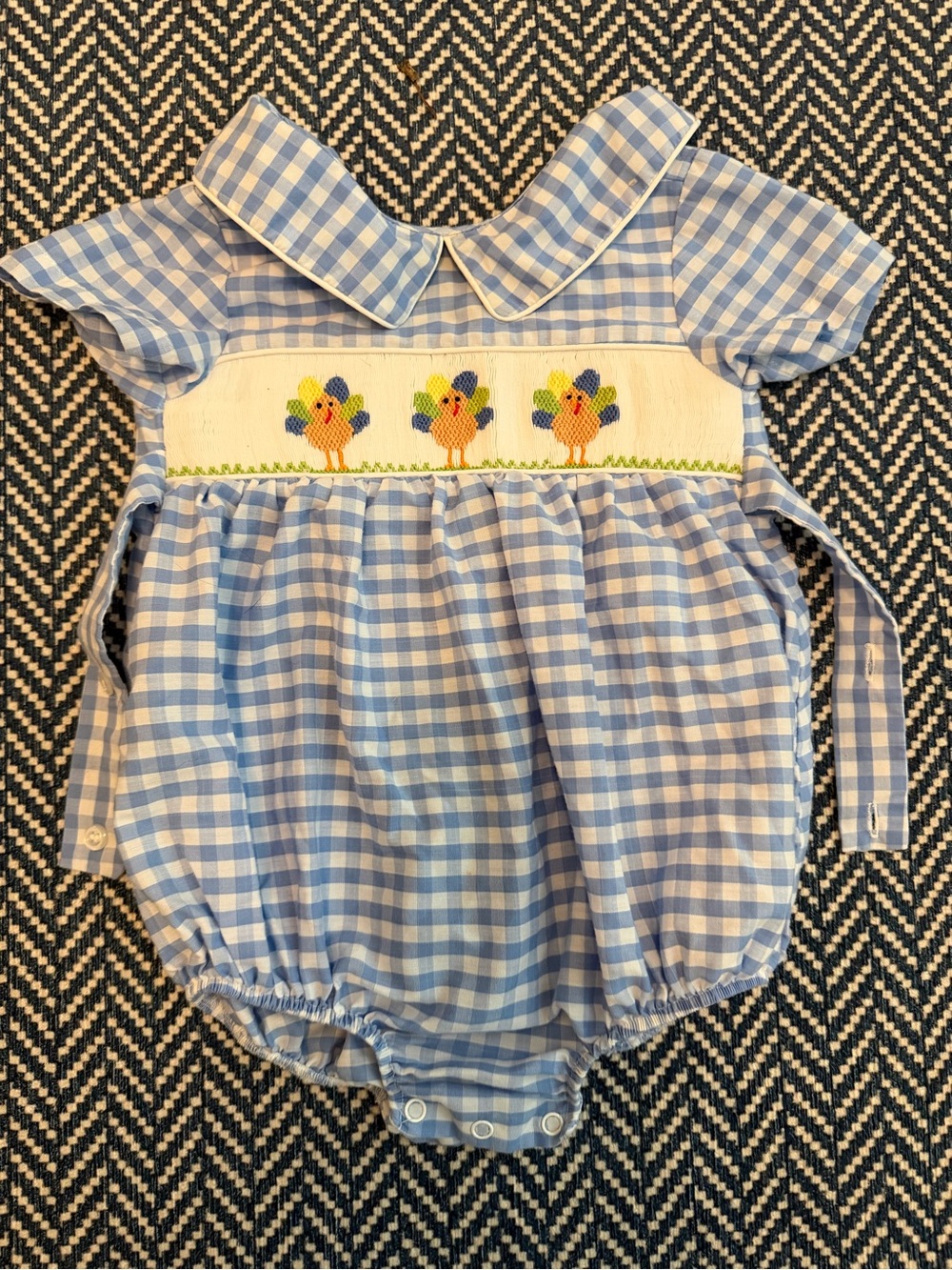 Classic Whimsy Blue & White Gingham Baby Dress - 9M